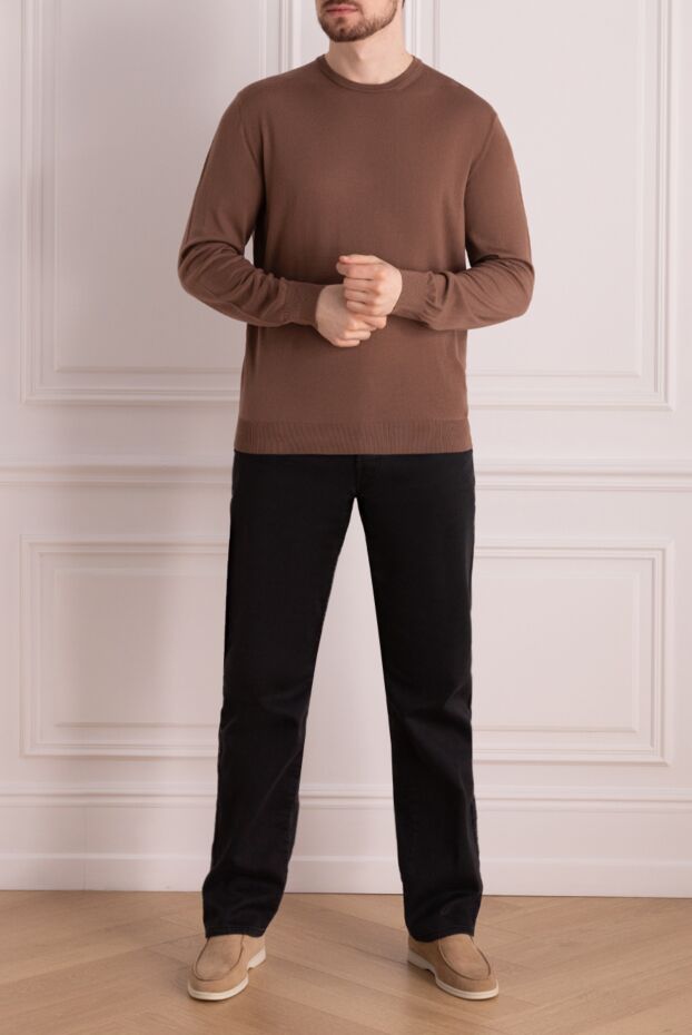 Cesare di Napoli man brown wool jumper for men buy with prices and photos 141366 - photo 2