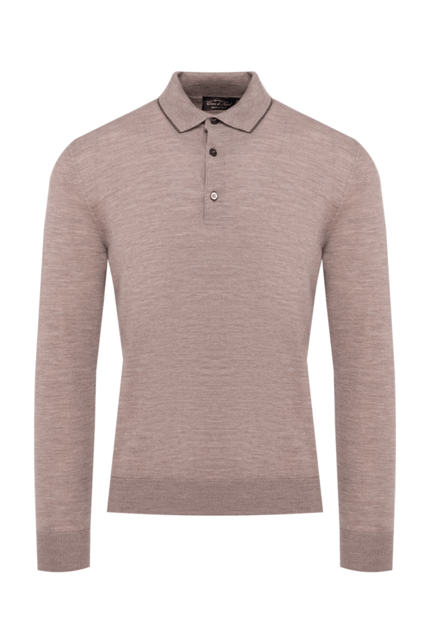 Cesare di Napoli man wool long sleeve polo beige for men buy with prices and photos 141383 - photo 1