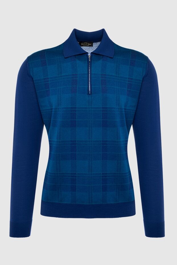 Cesare di Napoli man wool long sleeve polo blue for men buy with prices and photos 141396 - photo 1