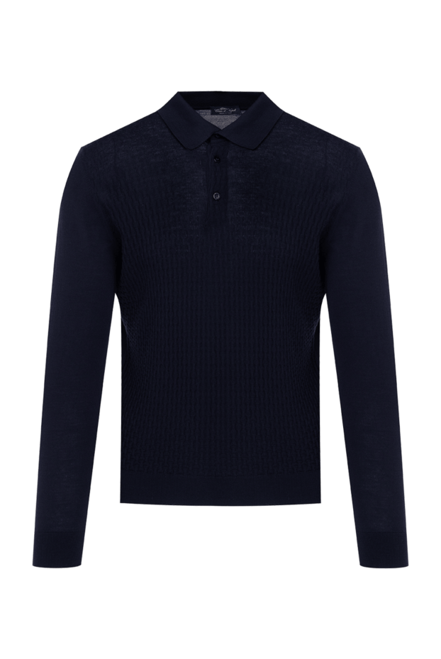 Cesare di Napoli man wool, silk and cashmere long sleeve polo black for men buy with prices and photos 141449 - photo 1