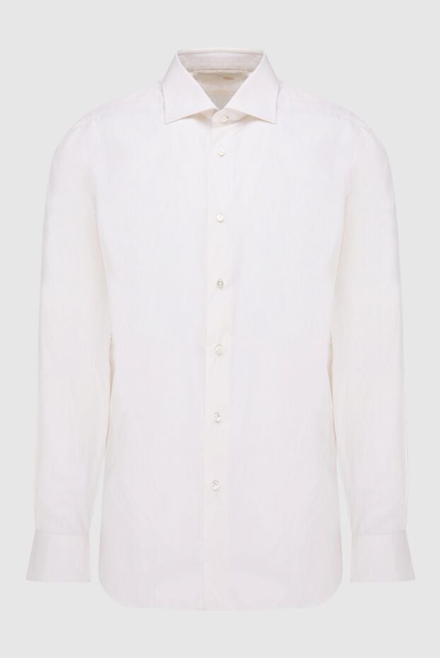 Barba Napoli men's white plain shirt with wide cuffs 141528 - photo 1