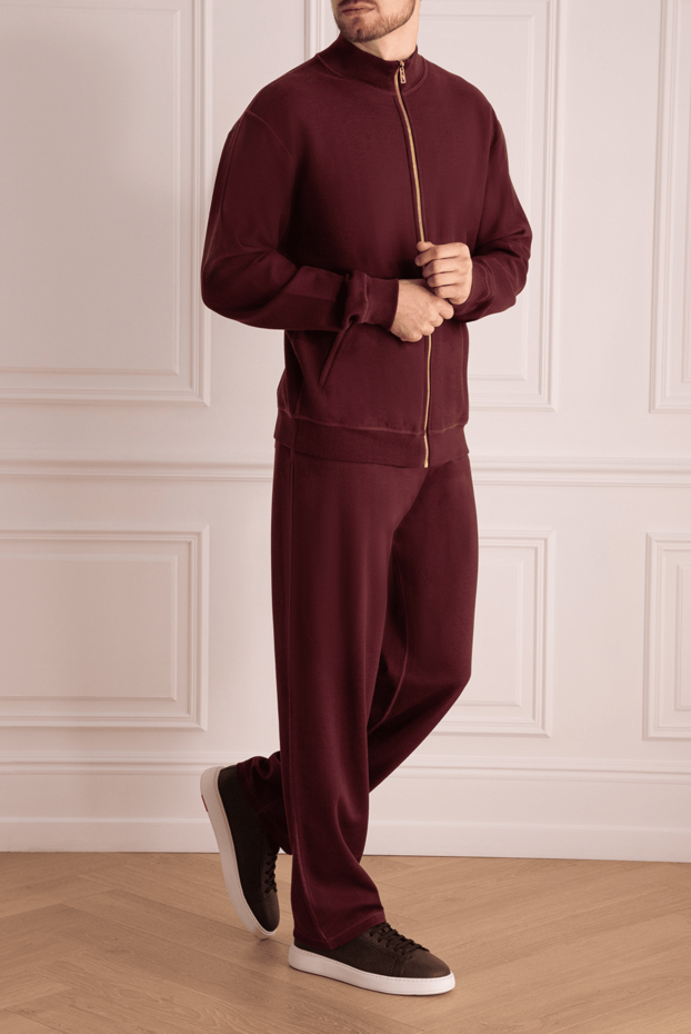 Billionaire man men's sports suit made of cotton and viscose, burgundy buy with prices and photos 141570 - photo 2