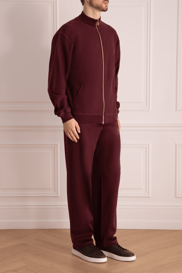 Billionaire men's burgundy cotton and viscose tracksuit. 141570 - photo 3
