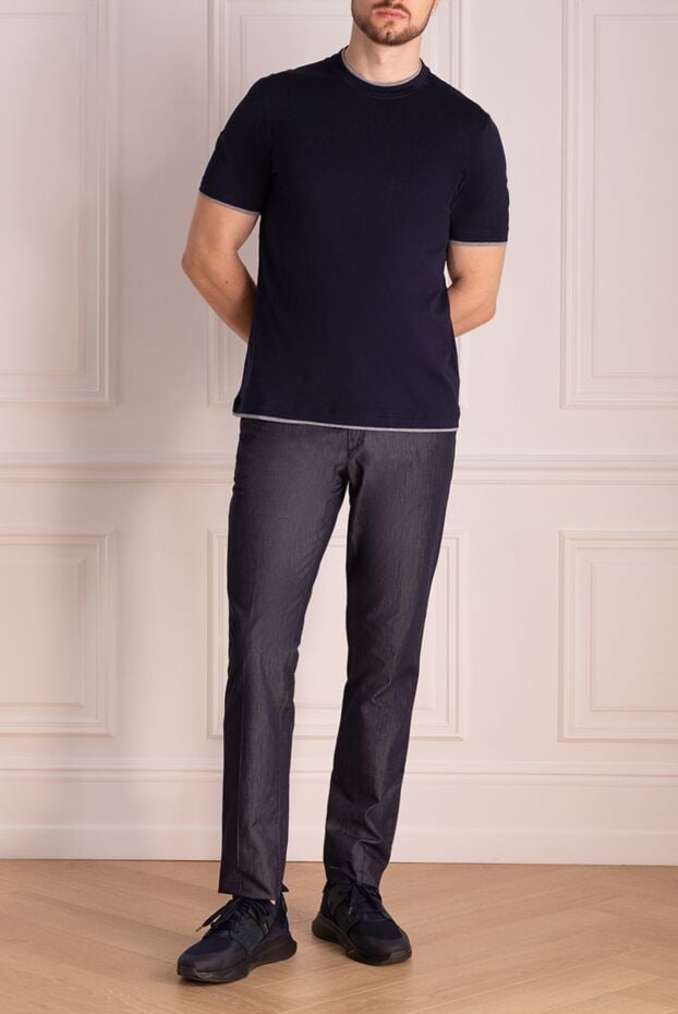 Scissor Scriptor blue cotton and silk jeans with slit back pockets 141714 - photo 2