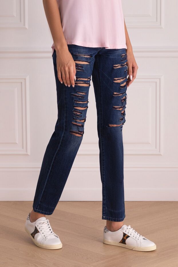 Scissor Scriptor dark blue women's ripped jeans 141739 - photo 3