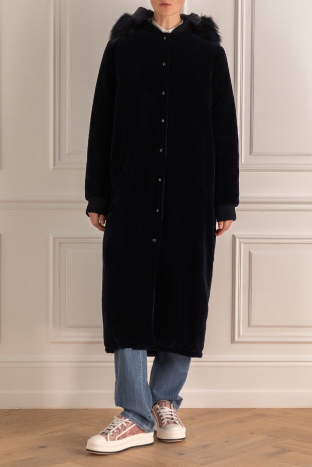 Ava Adore женские пальто из хлопка и модала синее женское купить с ценами и фото 141814 - фото 2
