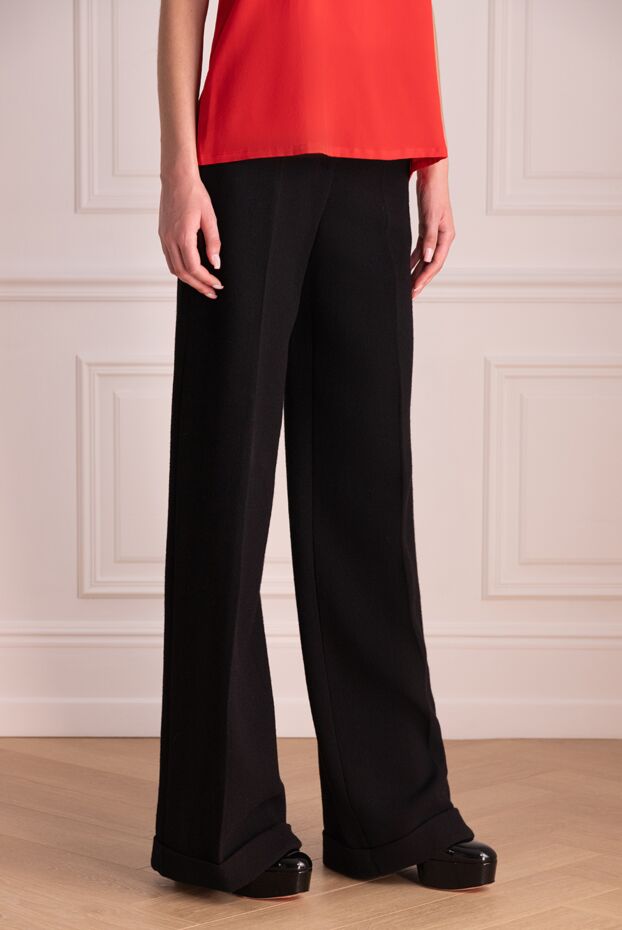 Edward Achour Paris women's wool pants with gold buttons black 141819 - photo 3