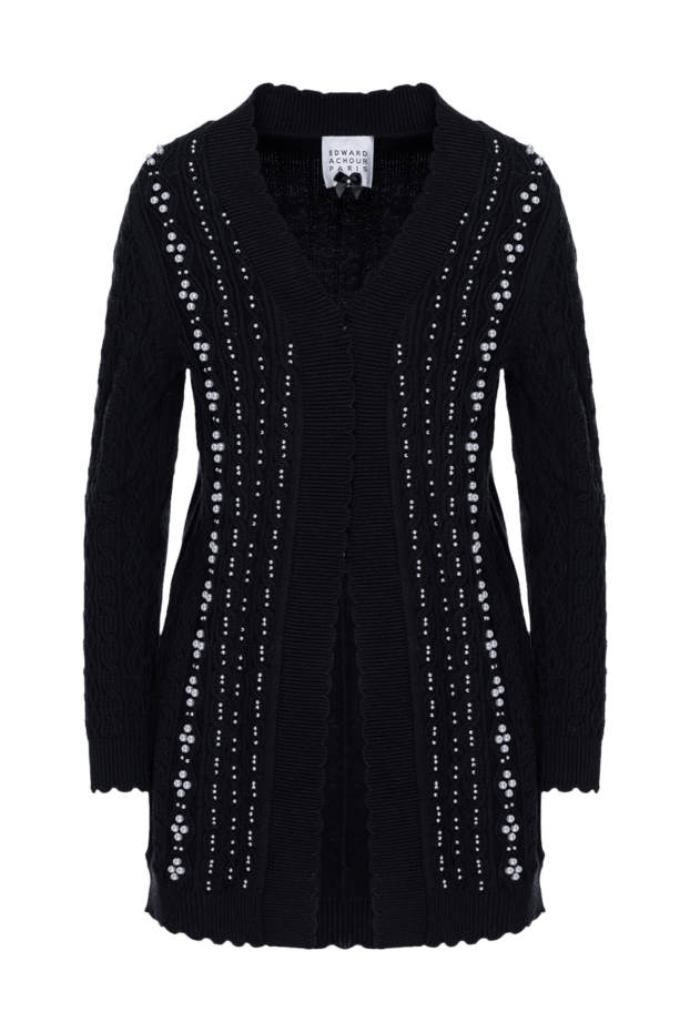 Edward Achour Paris woman black wool and cotton cardigan for women buy with prices and photos 141831 - photo 1