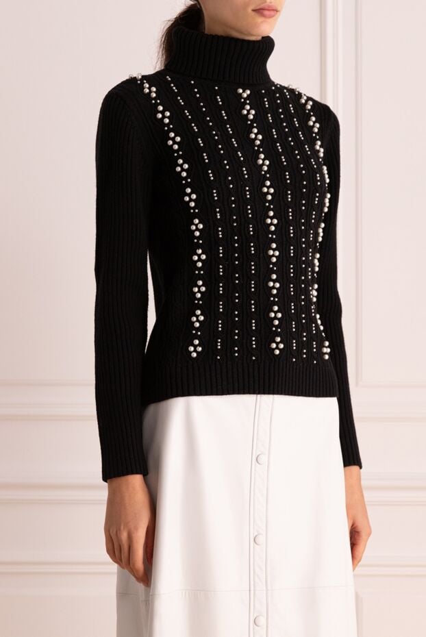 Edward Achour Paris black wool and cotton sweater for women 141832 - photo 3