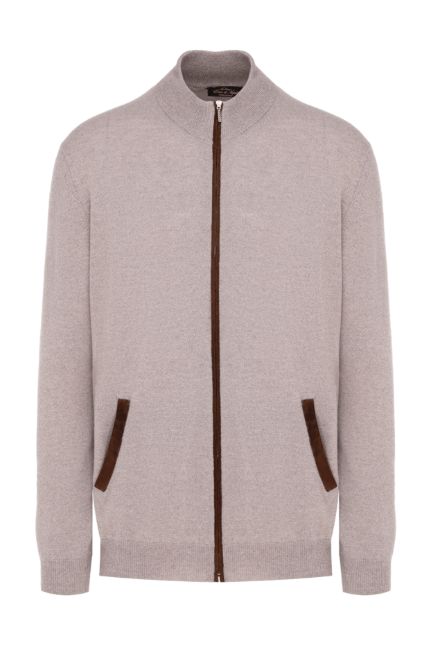 Cesare di Napoli man men's cardigan made of wool and cashmere, beige buy with prices and photos 141946 - photo 1