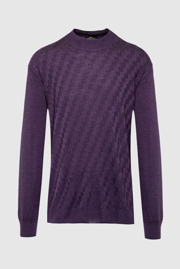 Cesare di Napoli man turtleneck jumper in wool and cashmere purple for men buy with prices and photos 141992 - photo 1