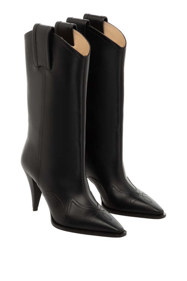 Nina Ricci boots women's leather with embroidery black 142010 - photo 3
