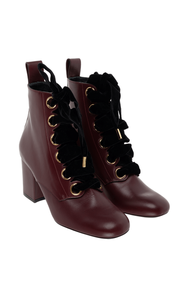 Mulberry women's purple leather boots with wide laces 142012 - photo 3