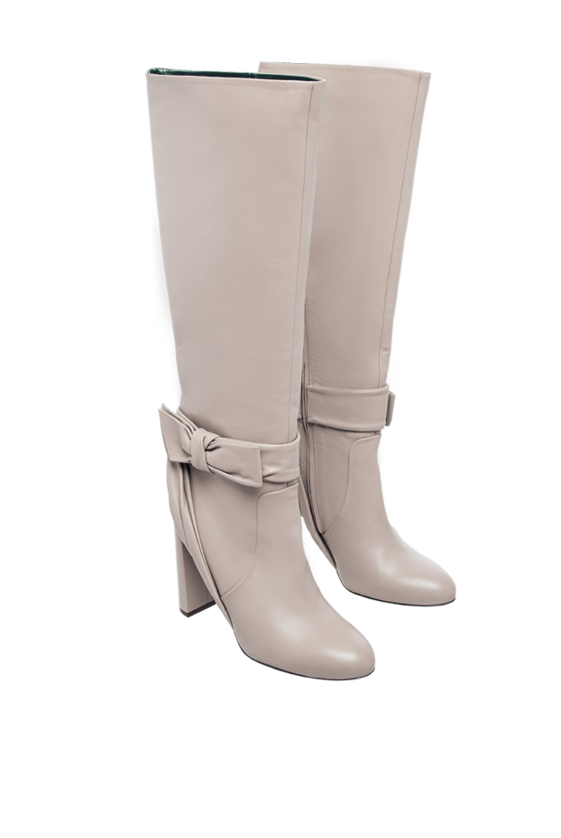 Mulberry boots women's leather with bow gray 142013 - photo 3