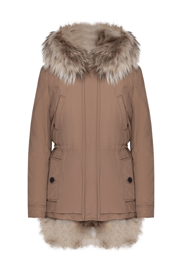 Alessandra Chamonix woman beige women's parka made of cotton and natural fur buy with prices and photos 142052 - photo 1