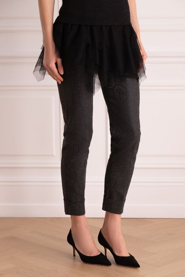 D.Exterior women's black trousers with a shiny finish 142186 - photo 3