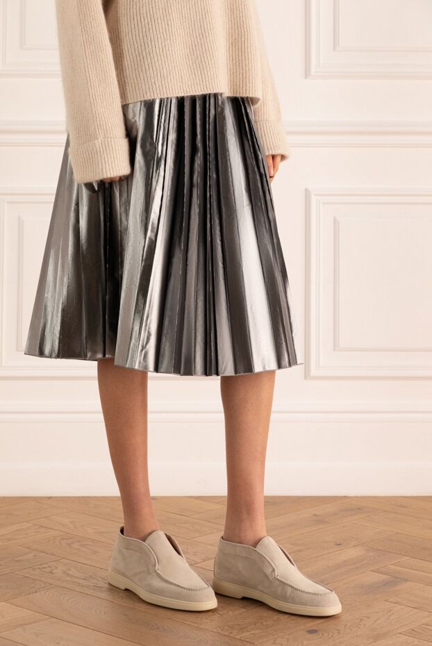 D.Exterior skirt made of polyester and cashmere gray for women 142198 - photo 3