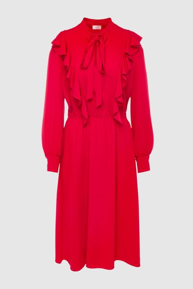 Giamba elegant red midi dress with a bow tie and voluminous cuffed sleeves 142220 - photo 1