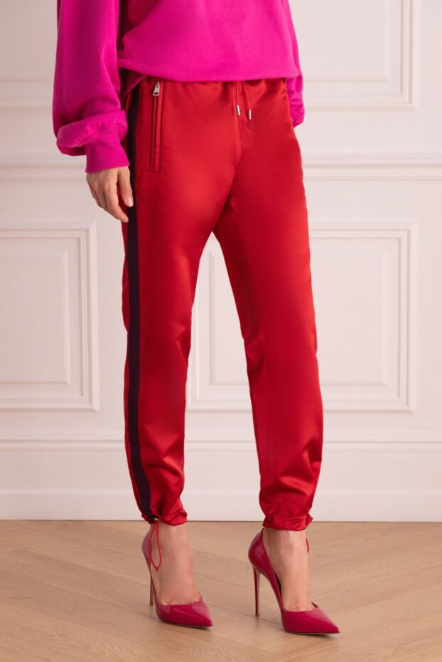 Giamba polyester burgundy pants for women 142225 - photo 3