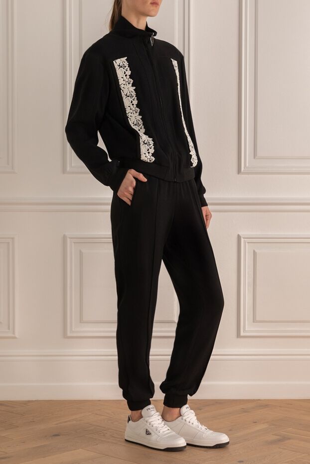 Giambattista Valli women's black viscose and acetate walking suit with lace 142240 - photo 3