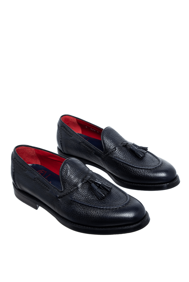 Barrett black men's leather tassel loafers with red lining 142258 - photo 3