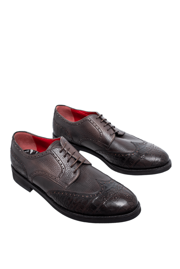 Barrett classic brown shoes with crocodile leather accent on the toe 142277 - photo 3