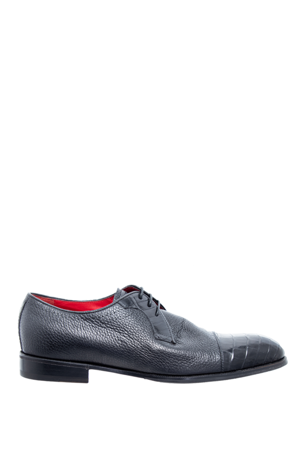 Barrett black grained leather shoes with contrasting crocodile inserts 142278 - photo 1
