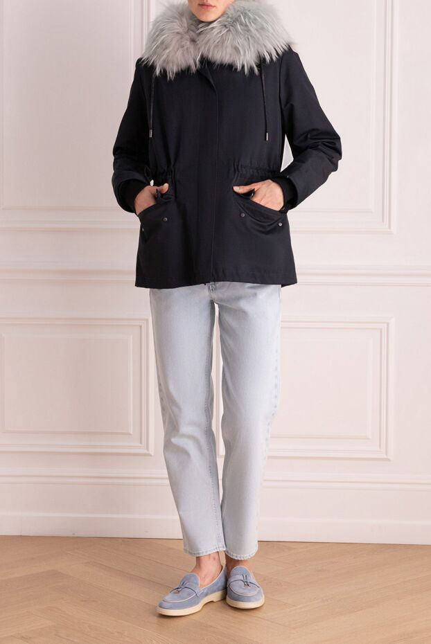 Intuition drawstring parka made of cotton with natural fur 142306 - photo 2