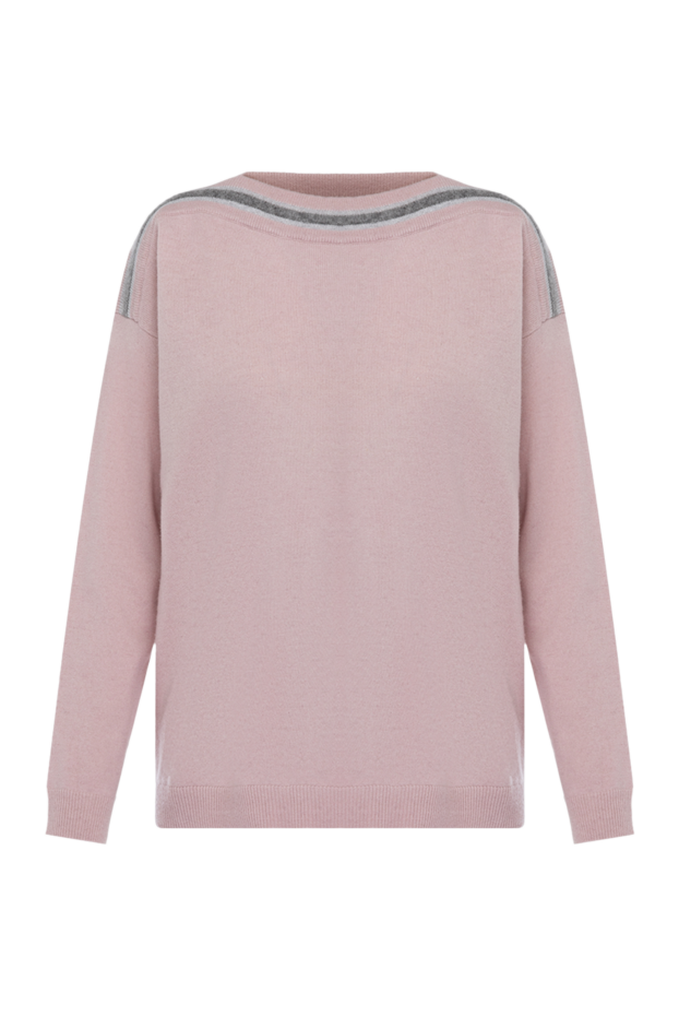 Panicale pink womens jumper with a contrasting stripe along the shoulders 142331 - photo 1