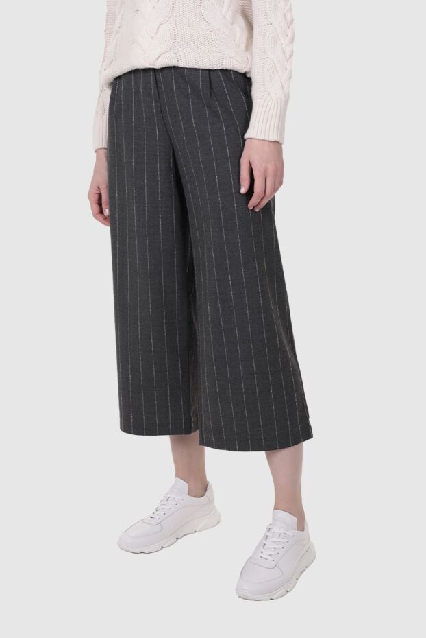 Panicale women's cropped striped pants dark gray 142344 - photo 3