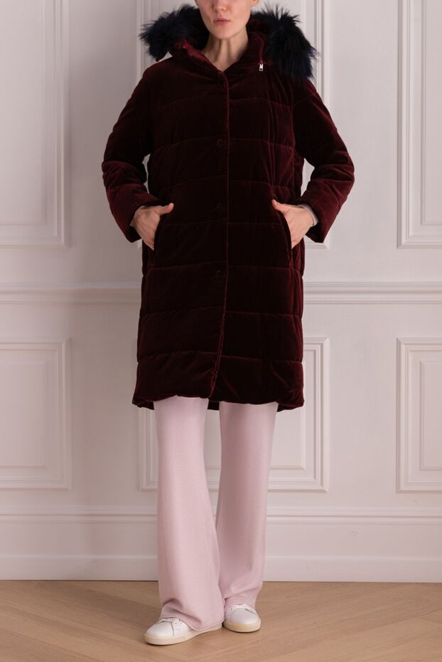 Lost in Me woman down jacket made of cotton and elastane, burgundy for women buy with prices and photos 142445 - photo 2