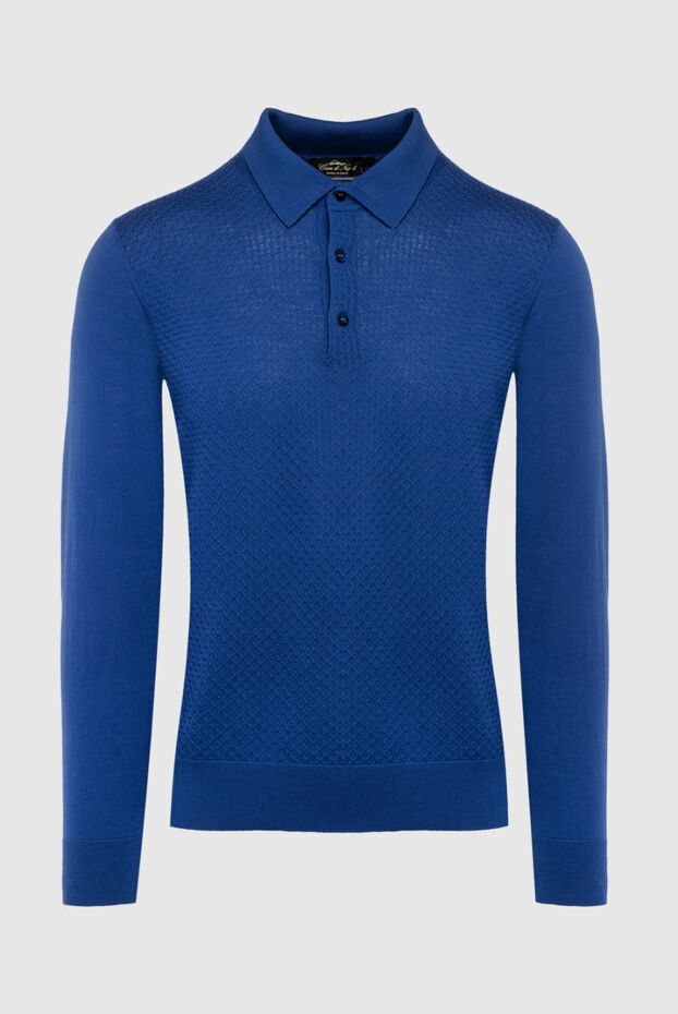 Cesare di Napoli man wool long sleeve polo blue for men buy with prices and photos 142508 - photo 1