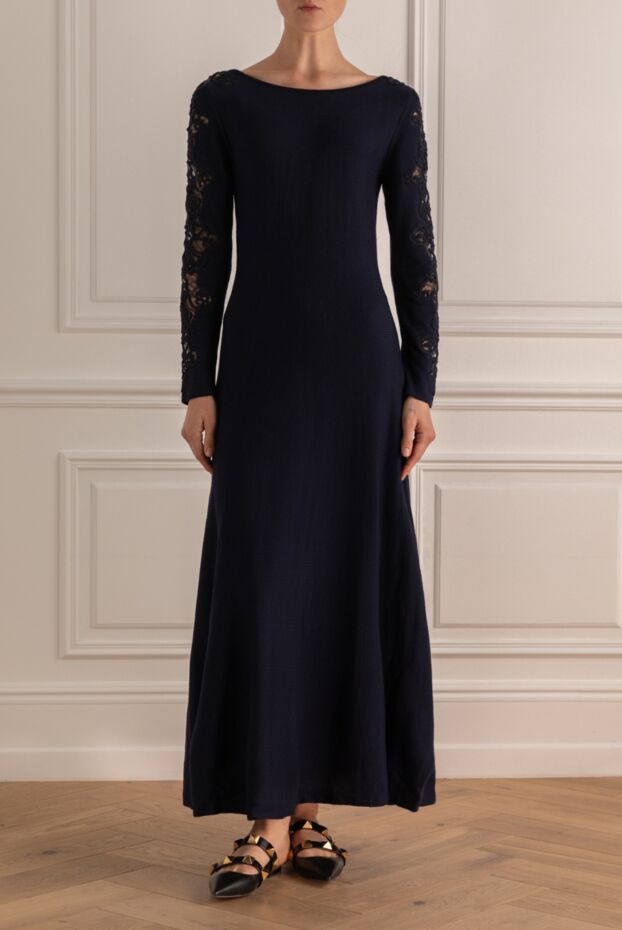 D.Exterior женские платье из шерсти синее женское купить с ценами и фото 142652 - фото 2