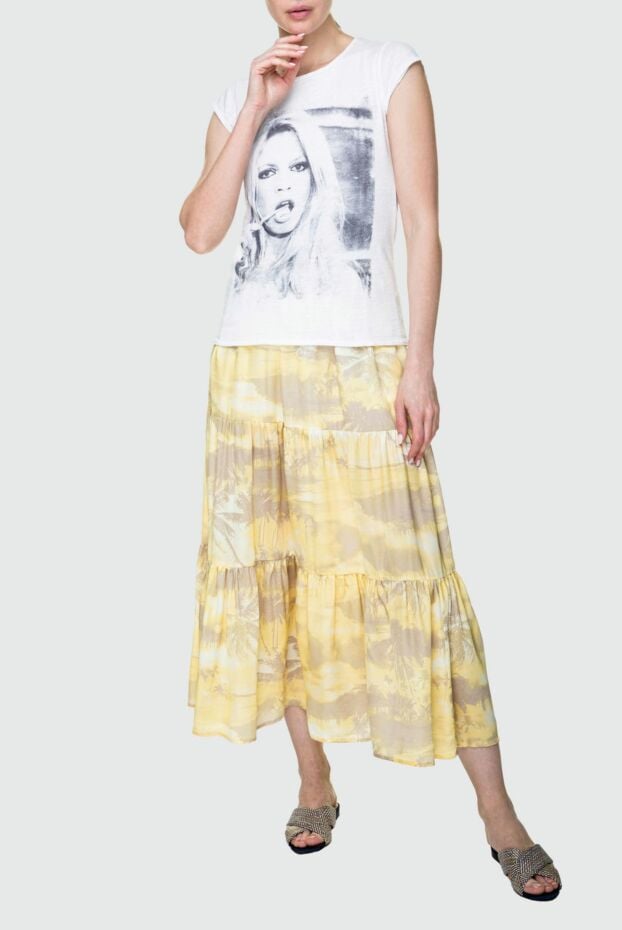 1921 T-Shirt футболка жіноча біла з монохромним принтом дівчини 142683 - фото 2