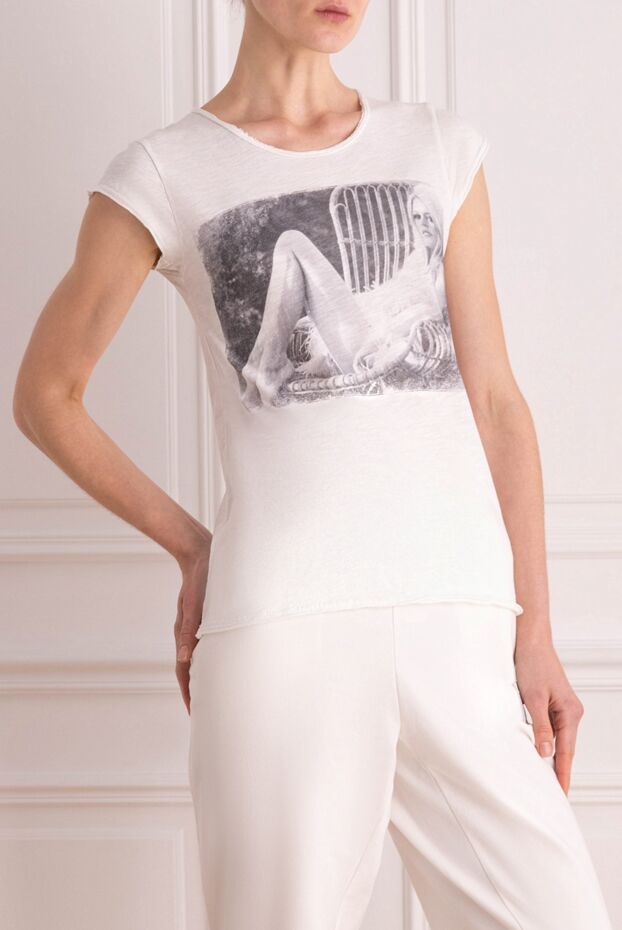 1921 T-Shirt футболка жіноча біла з зображенням дівчини 142684 - фото 3