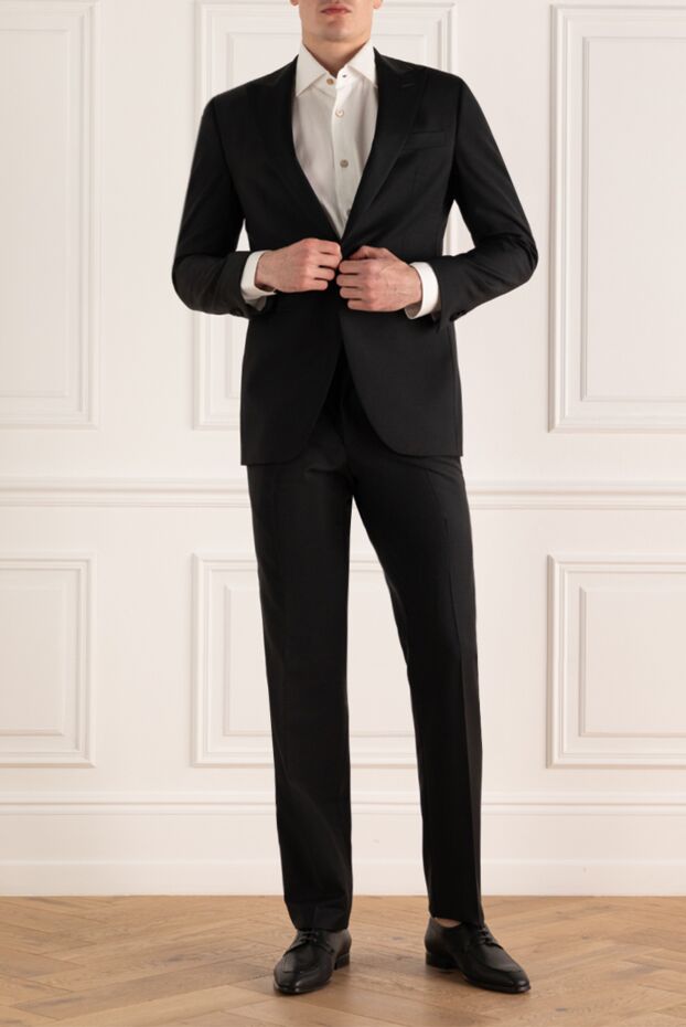 Lubiam man men's suit made of black wool buy with prices and photos 142720 - photo 2