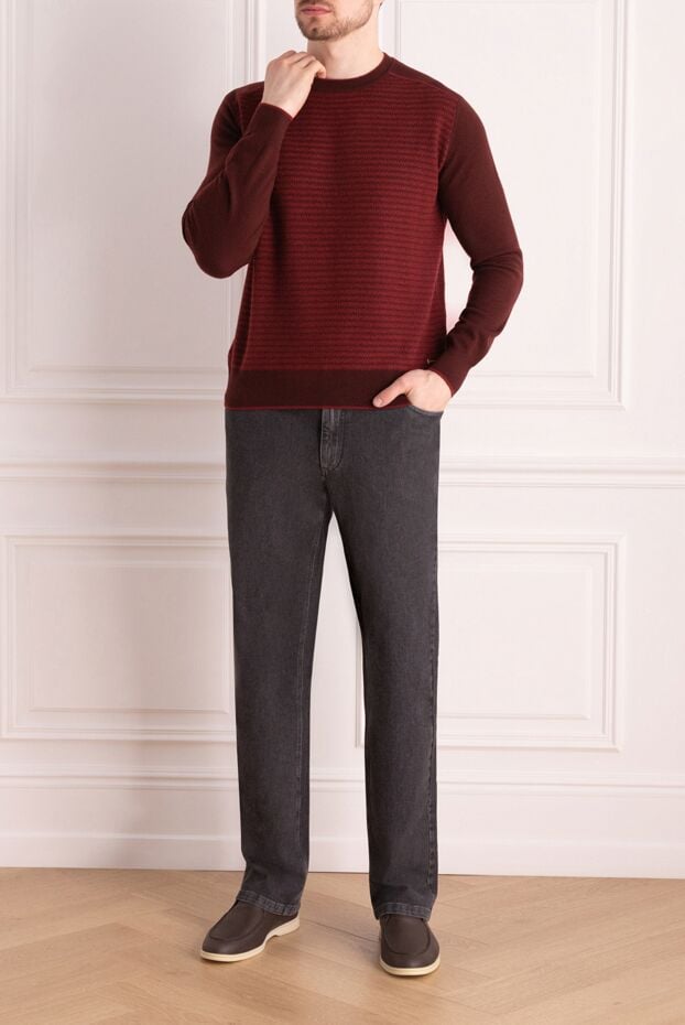 Stefano Ricci burgundy cashmere and silk jumper with a textured knit 142738 - photo 2