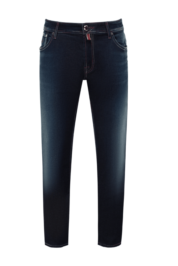 Jacob Cohen men's denim jeans with decorative abrasions and a signature scarf 142752 - photo 1