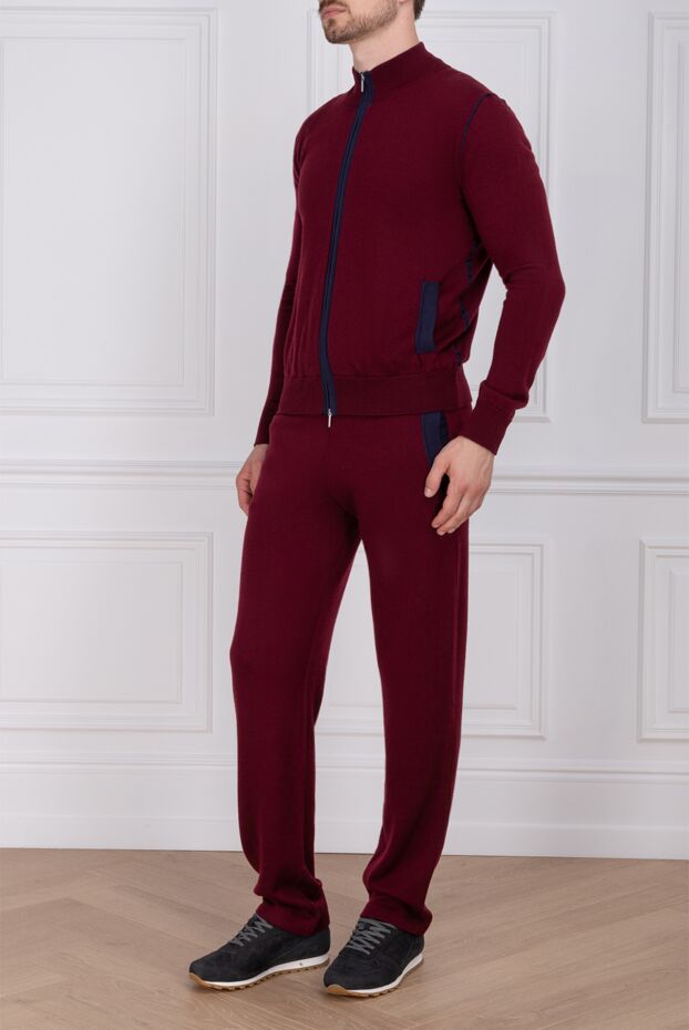 Cesare di Napoli man men's sports suit made of wool and silk, burgundy buy with prices and photos 142766 - photo 2