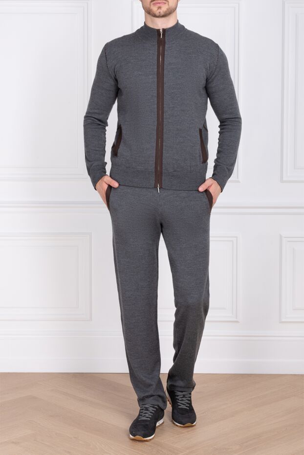 Cesare di Napoli man men's sports suit made of wool and silk, gray buy with prices and photos 142768 - photo 2