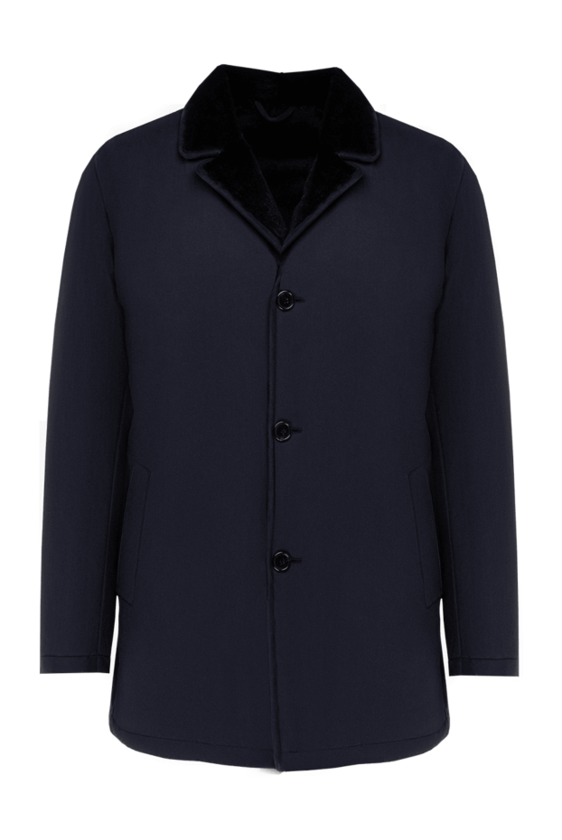 Enrico Mandelli men's dark blue silk fur jacket 142779 - photo 1