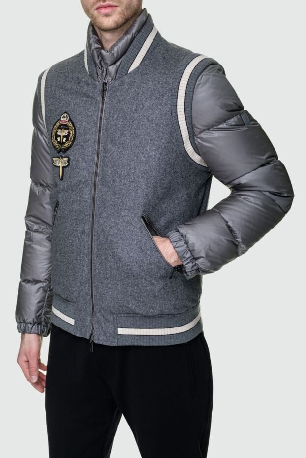 Montecore men's double-sided down jacket with nylon side and wool inserts 142820 - photo 3