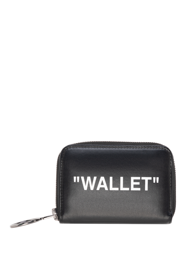 Off-White women's leather wallet black with white inscription wallet 142844 - photo 1