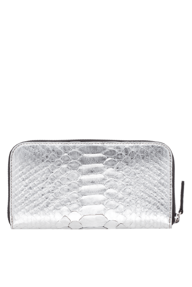 Cesare di Napoli women's silver leather wallet with embossed crocodile skin 143092 - photo 3