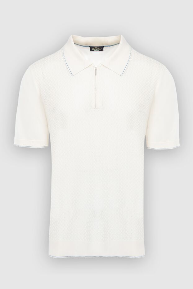 Cesare di Napoli man white silk polo for men buy with prices and photos 143286 - photo 1