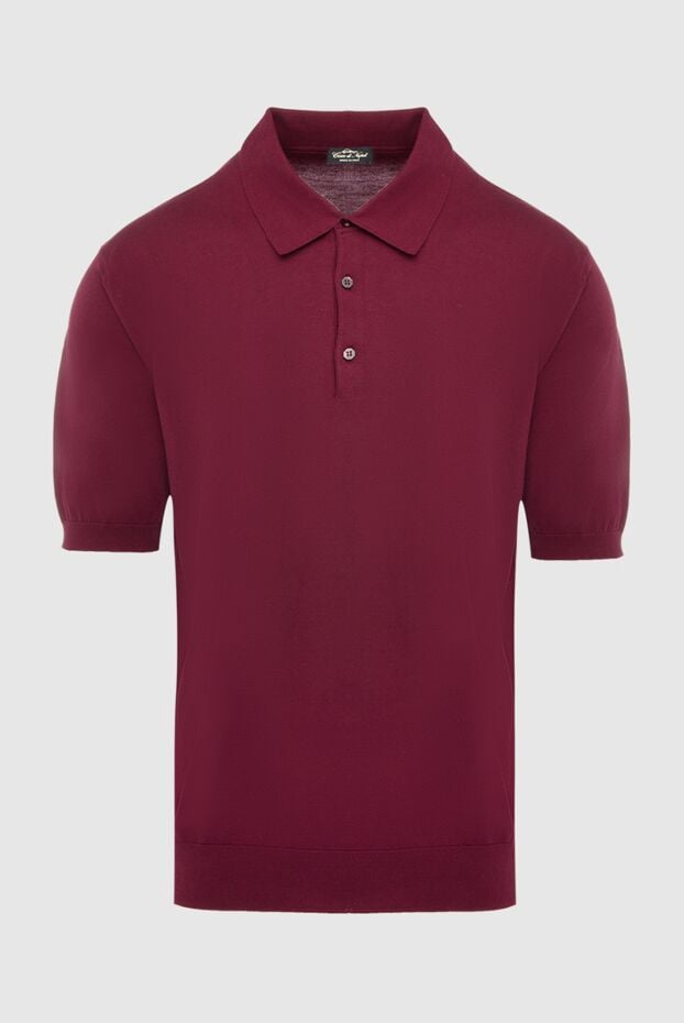 Cesare di Napoli burgundy knitted polo shirt made of smooth selective cotton with buttons (markdown) 195521 - photo 1