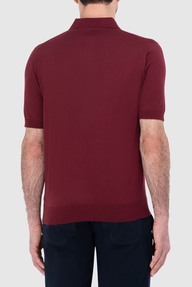Cesare di Napoli burgundy knitted polo shirt made of smooth selective cotton with buttons (markdown) 195521 - photo 3