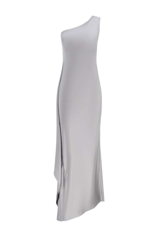 Asymmetrical silk dress with a bow on the shoulder - photo 1
