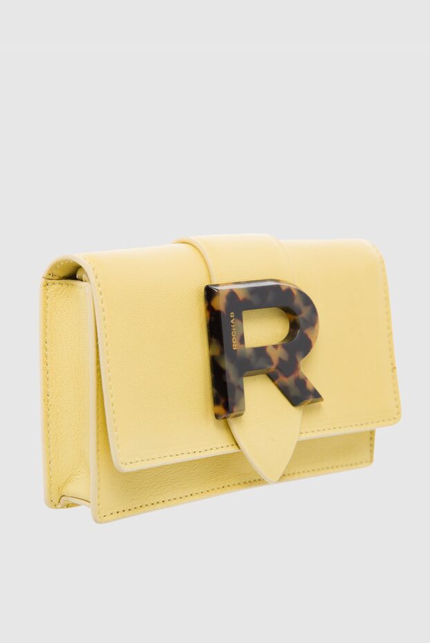 Rochas women's yellow leather bag with logo 143542 - photo 3
