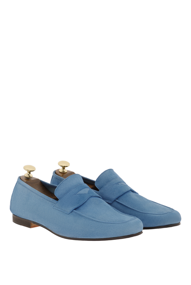 Andrea Ventura men's blue penny loafers made of genuine suede 143583 - photo 3